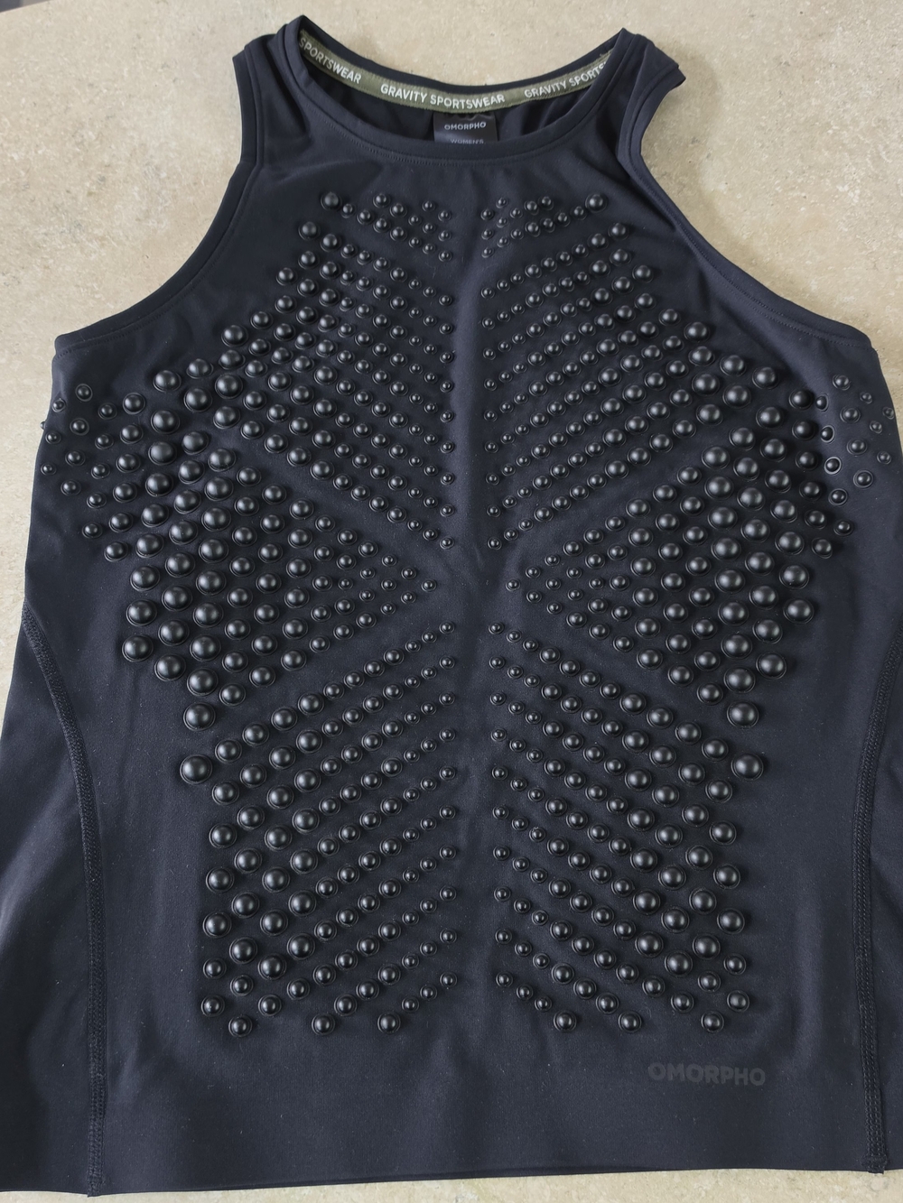 Gravity Sportswear OMORPHO Black Studded Athletic Tank Small